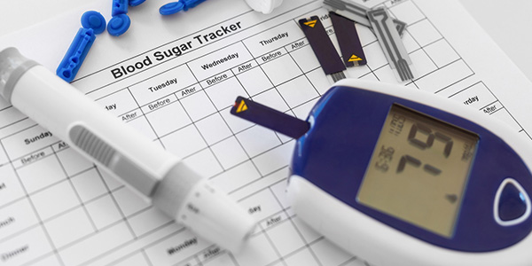 A blood sugar tracker sheet with various tracking tools.