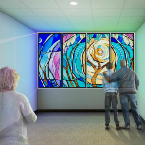 A rendering of the reflection room in the Center for Behavioral Health and Learning.
