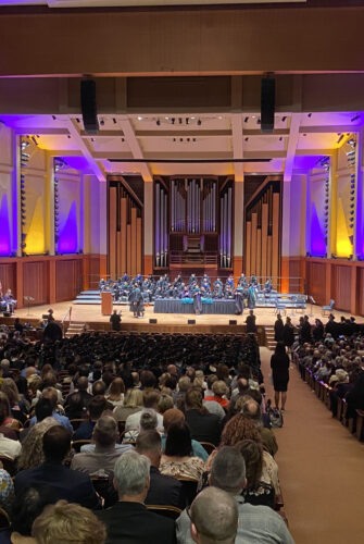 A view of the auditorium during 2023's Stethoscope Ceremony.