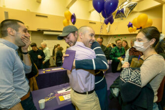 A UW School of Medicine student celebrating with loved ones on Match Day 2023.