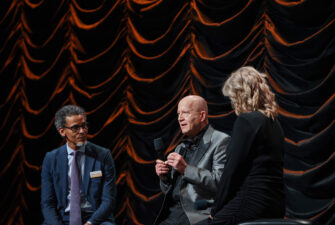 Dr. Bay Leslie-Mazwi, Dr. Richard Ellenbogan and Sommer Kleweno-Walley in conversation onstage at The Benefit 2024